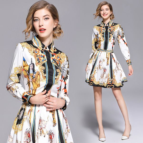 Runway Two Piece Women Ladies Sets Vintage Print Tops Shirt Blouse + Mini Skirt Dress Suits Summer Long Sleeve Lapel Neck Wholesale Casual
Runway Two Piece Women Ladies Sets Vintage Print Tops Shirt Blouse + Mini Skirt Dress Suits Summer Long Sleeve Lapel Neck Wholesale Casual