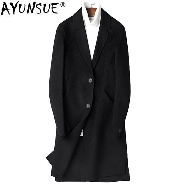 ayunsue 100% wool coat autumn winter jacket men handmade double-sided woolen long coat mens jackets and coats veste homme my1292, Black
ayunsue 100% wool coat autumn winter jacket men handmade double-sided woolen long coat mens jackets and coats veste homme my1292, Black