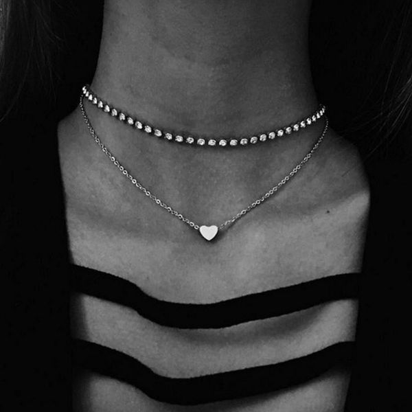 new lovely style 2 layers love heart adjustable necklace multilayer chain choker necklace for gift 2 pcs/set, Golden;silver
new lovely style 2 layers love heart adjustable necklace multilayer chain choker necklace for gift 2 pcs/set, Golden;silver