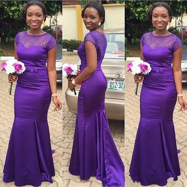 african bridesmaid dresses 2020 mermaid sheer neck purple satin maid of honor dress sweep train formal gowns wedding robes de soirée, White;pink
african bridesmaid dresses 2020 mermaid sheer neck purple satin maid of honor dress sweep train formal gowns wedding robes de soirée, White;pink