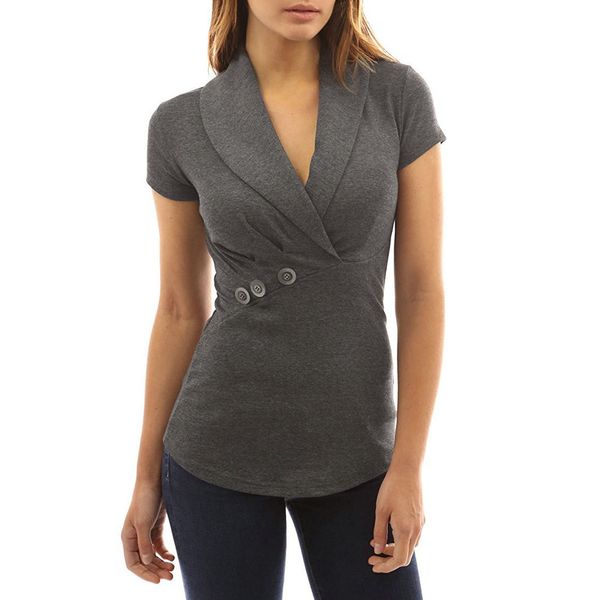 women's clothing european and american autumn fashion lapel shirt female, White