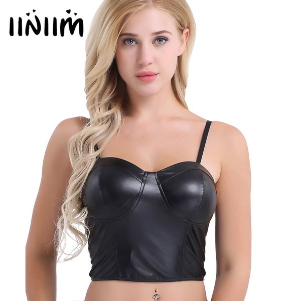 fashion show womens adjustable spaghetti straps pu leather bustier corset club halloween party costume crop tank top, White
fashion show womens adjustable spaghetti straps pu leather bustier corset club halloween party costume crop tank top, White