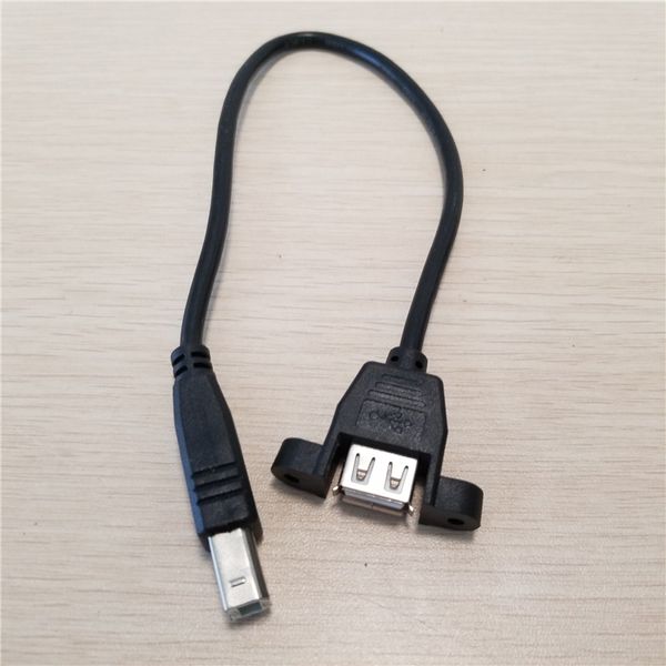 

Screws Panel Mount USB2.0 Type A Female to USB B Male Jack Short Data Cable Cord For Printer 25cm