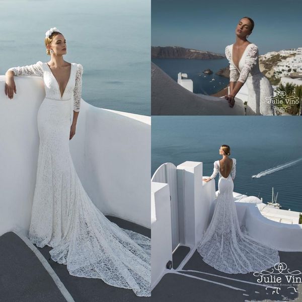 new beach long sleeves lace sheath wedding dresses plunging v neck beaded sequined backless bridal gowns, White;pink
new beach long sleeves lace sheath wedding dresses plunging v neck beaded sequined backless bridal gowns, White;pink