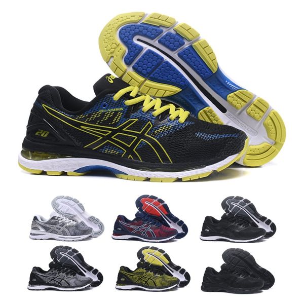 

2019 Asics Gel-Nimbus 20 Men Running Shoes Black Grey Blue Original Cheap Jogging Sneakers Designer Sports Shoes Size 40-45