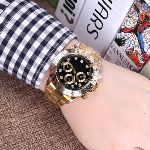 relogio masculino mens watches Luxury dress designer fashion Black Dial Calendar gold Bracelet Folding Clasp Master Male women gifts couple
relogio masculino mens watches Luxury dress designer fashion Black Dial Calendar gold Bracelet Folding Clasp Master Male women gifts couple
