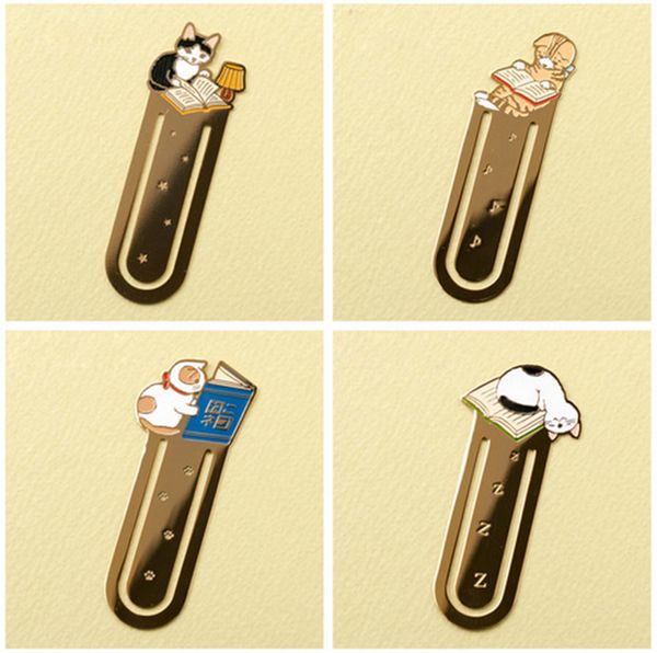 

metal cute cat bookmark planner paper clip material escolar bookmarks for book stationery school supplies ing