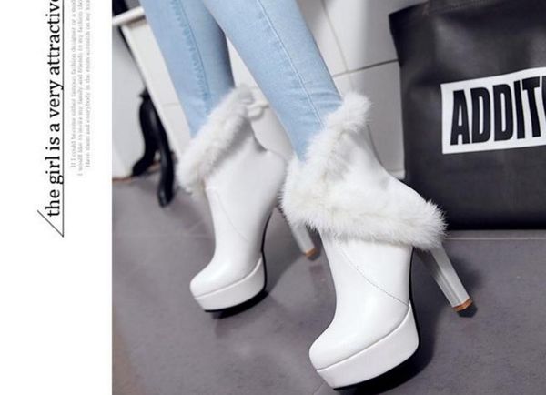 send autumn and winter high heels coarse heel plus velvet middle barrel boots women's boots, Black
send autumn and winter high heels coarse heel plus velvet middle barrel boots women's boots, Black