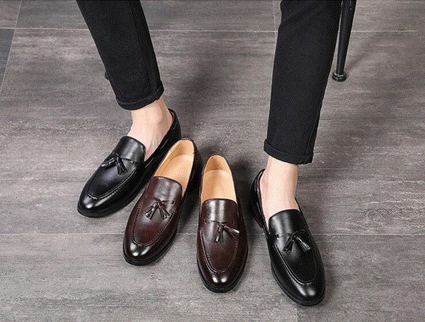 fashion mentassel loafers shoes black bottom genuine leather gentleman stress business driving shoes 1h42
fashion mentassel loafers shoes black bottom genuine leather gentleman stress business driving shoes 1h42