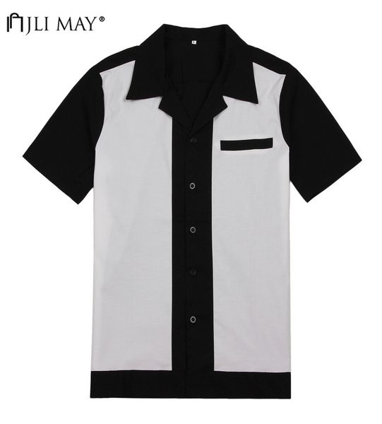 jli may men shirts short-sleeve clothes punk style turn-down collar single breasted patchwork cotton rock casual, White;black
jli may men shirts short-sleeve clothes punk style turn-down collar single breasted patchwork cotton rock casual, White;black
