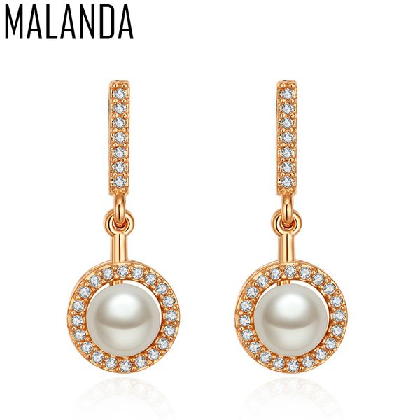malanda new white round pearl zircon drop earrings for women fashion gold color big dangle earrings party wedding jewelry gift, Silver
malanda new white round pearl zircon drop earrings for women fashion gold color big dangle earrings party wedding jewelry gift, Silver
