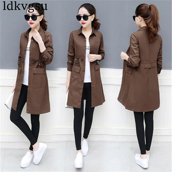 fashion 2018 plus size spring autumn women windbreaker coat korean loose long-sleeved retro pocket long trench coat female a480, Tan;black
fashion 2018 plus size spring autumn women windbreaker coat korean loose long-sleeved retro pocket long trench coat female a480, Tan;black