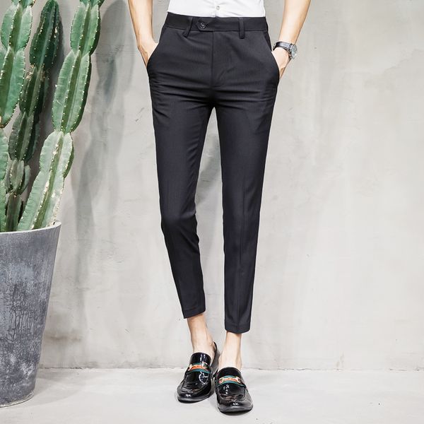 fashion casual men's trousers summer new 28-36 striped cotton slim trousers black gray personality popular youth hair stylist, White;black
fashion casual men's trousers summer new 28-36 striped cotton slim trousers black gray personality popular youth hair stylist, White;black