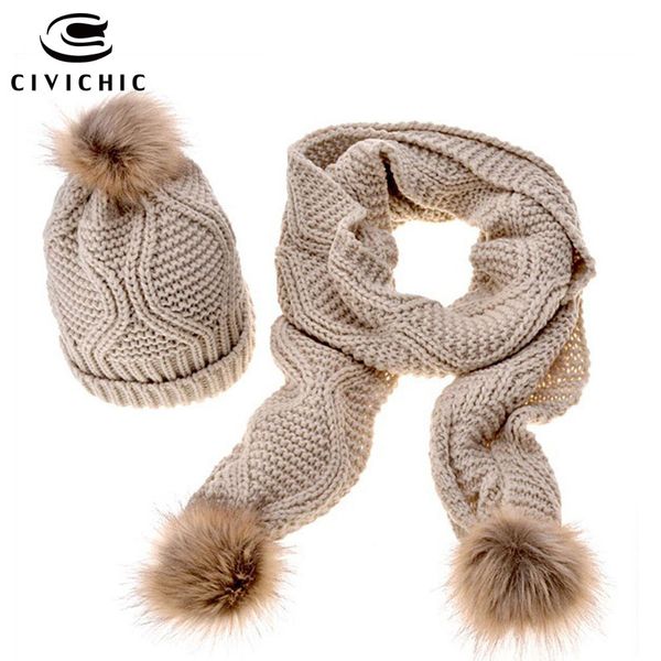 civichic winter warm knit scarf hat 2 piece set women thicken headwear faux fur cap pompon beanies shawl sh135, Blue;gray
civichic winter warm knit scarf hat 2 piece set women thicken headwear faux fur cap pompon beanies shawl sh135, Blue;gray