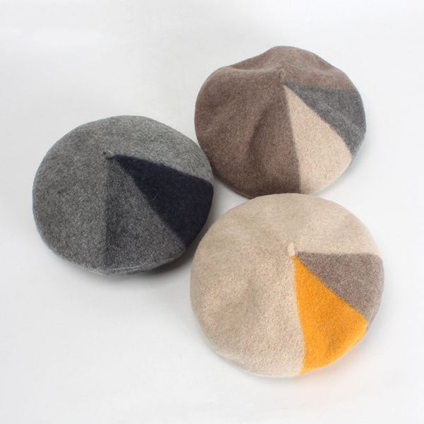 padegao women wool beret hat autumn winter thick warm color patchwork berets cap boina feminina, Blue;gray
padegao women wool beret hat autumn winter thick warm color patchwork berets cap boina feminina, Blue;gray