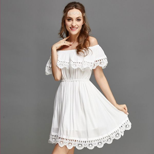 cuhakci summer off the shoulder lace dress floral white dress slash neck casual mini dresses short beach vestidos 2018 new, White;black
cuhakci summer off the shoulder lace dress floral white dress slash neck casual mini dresses short beach vestidos 2018 new, White;black