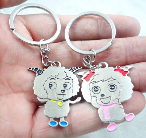 alloy keyring sheep carving key chain car pendant key chain 2 pairs, Silver 
alloy keyring sheep carving key chain car pendant key chain 2 pairs, Silver