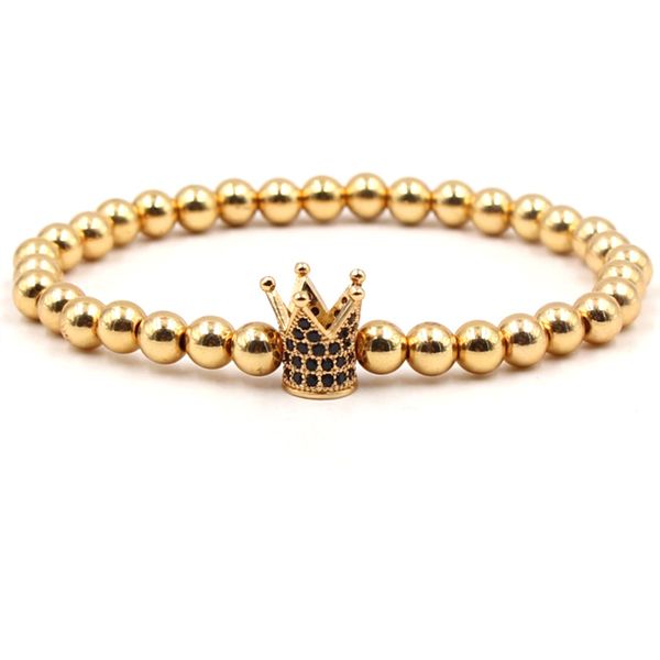tiny black zircon crown bracelet, 6mm copper plated , men's and women's string strings
tiny black zircon crown bracelet, 6mm copper plated , men's and women's string strings