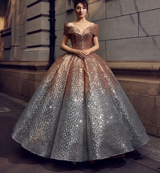custom made 2018 new sequins prom dress vestido off the shoulder puffy ball gown evening dress robe de soriee prom party gwons, Black
custom made 2018 new sequins prom dress vestido off the shoulder puffy ball gown evening dress robe de soriee prom party gwons, Black