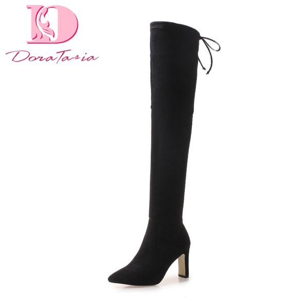 doratasia new plus sizes 34-43 elegant boots woman shoes thin high heel pointed toe shoes woman over the knee boots, Black
doratasia new plus sizes 34-43 elegant boots woman shoes thin high heel pointed toe shoes woman over the knee boots, Black