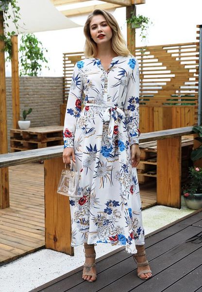 2018 amazon autumn new women's dress european and american holiday wind printing v-neck long-sleeved belt long dress, Black;gray
2018 amazon autumn new women's dress european and american holiday wind printing v-neck long-sleeved belt long dress, Black;gray