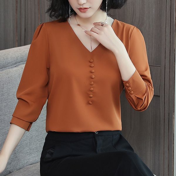 2018 new autumn women blouse solid work wear bottoming vcollar blouse shirt loose long sleeve chiffon women blusa 1134 40, White
2018 new autumn women blouse solid work wear bottoming vcollar blouse shirt loose long sleeve chiffon women blusa 1134 40, White