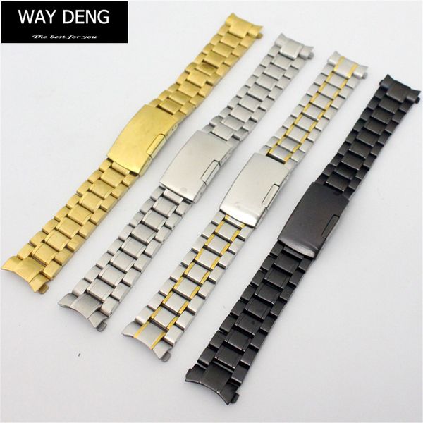 way deng - women men stainless steel watchbands multi-colors arc end connector watch band strap bracelet 18/20/22 mm - y071, Black;brown
way deng - women men stainless steel watchbands multi-colors arc end connector watch band strap bracelet 18/20/22 mm - y071, Black;brown