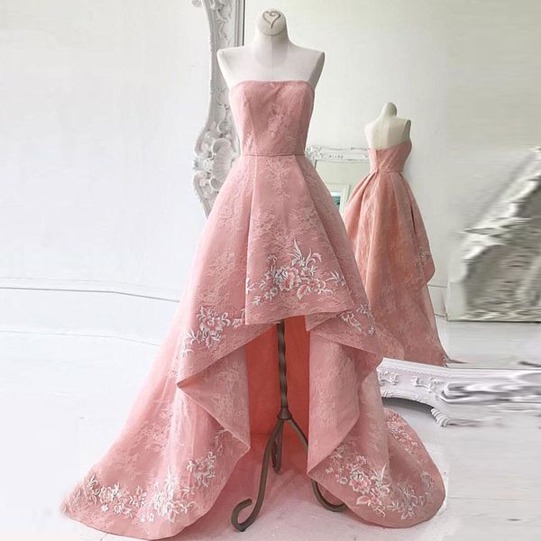 elegant hi-lo strapless lace prom gown ruffle embroidery zipper back homecoming dresses evening dress ship, Black
elegant hi-lo strapless lace prom gown ruffle embroidery zipper back homecoming dresses evening dress ship, Black