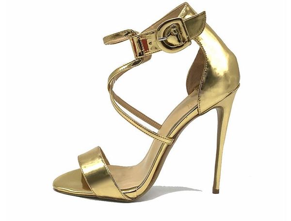 2019 new open toes t-strap gold patent leather heels 12cm women lady pointed toe party high heeled wedding shoes, Black
2019 new open toes t-strap gold patent leather heels 12cm women lady pointed toe party high heeled wedding shoes, Black