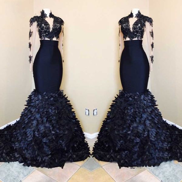 vintage black mermaid prom dresses lace applique full sleeves high-neck ruffles tiered prom gowns dubai evening gowns vestido de festa
vintage black mermaid prom dresses lace applique full sleeves high-neck ruffles tiered prom gowns dubai evening gowns vestido de festa