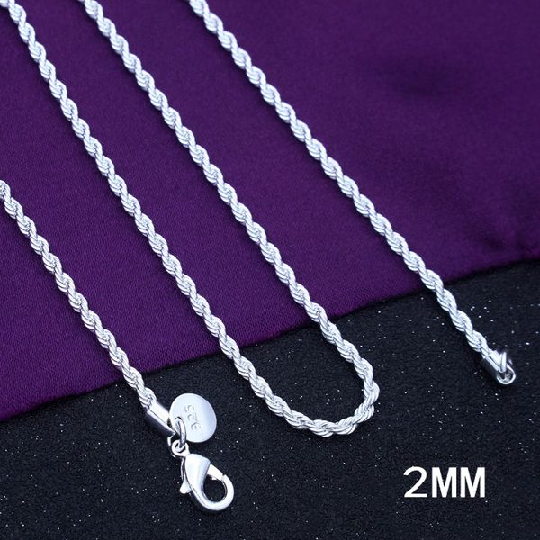 fine 925 sterling silver necklace,xmas new 925 silver rope chain 2mm 1pcs 16-24inch necklace for women men fashion jewelry link italy xn226
fine 925 sterling silver necklace,xmas new 925 silver rope chain 2mm 1pcs 16-24inch necklace for women men fashion jewelry link italy xn226