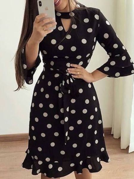 women bandage bodycon long sleeve short mini dresses ladies dot floral party casual dress, White;black
women bandage bodycon long sleeve short mini dresses ladies dot floral party casual dress, White;black