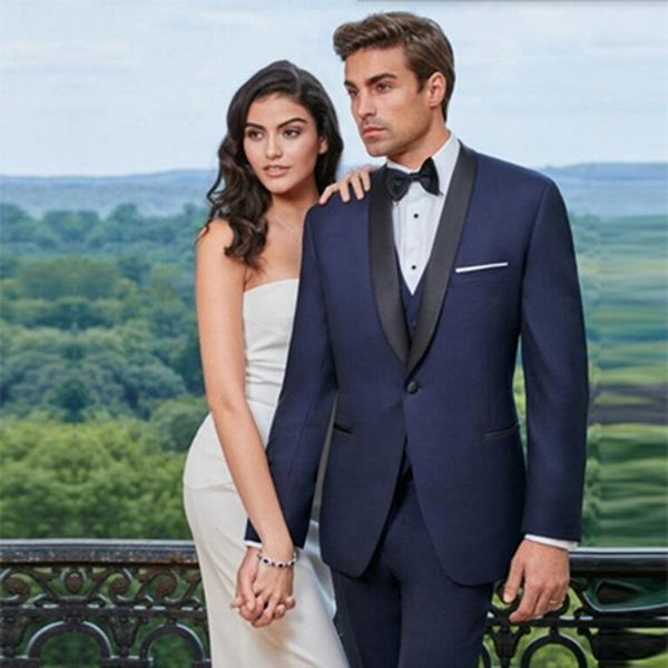 Custom Navy Blue Men Suits 2018 Wedding Groom(Jacket+Pants+Vest) with Black Shawl Lapel Slim Fit Groom Suits Set
Custom Navy Blue Men Suits 2018 Wedding Groom(Jacket+Pants+Vest) with Black Shawl Lapel Slim Fit Groom Suits Set