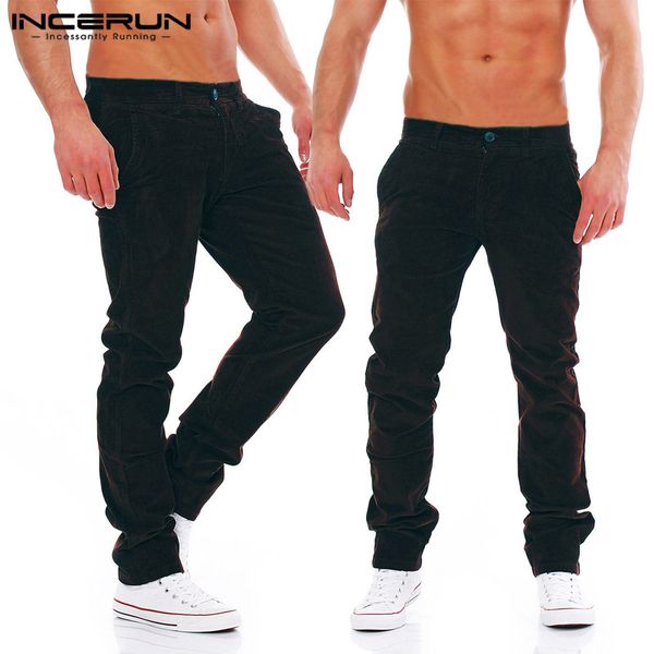 incerun casual corduroy pants men button leisure winter loose trousers men streetwear solid stylish straight pants plus size, Black
incerun casual corduroy pants men button leisure winter loose trousers men streetwear solid stylish straight pants plus size, Black