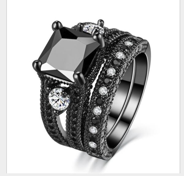 european and american luxurious black gold rings with high-grade black and nano zircons plated black gold rings, Silver
european and american luxurious black gold rings with high-grade black and nano zircons plated black gold rings, Silver