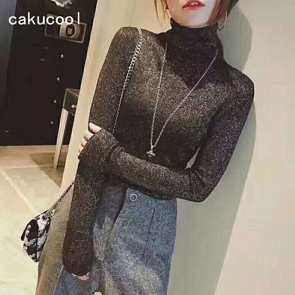 cakucool women autumn knit t shirt turtleneck slim tshirt silver lurex bling korean pullover tee shirt femme plus 7colors, White
cakucool women autumn knit t shirt turtleneck slim tshirt silver lurex bling korean pullover tee shirt femme plus 7colors, White