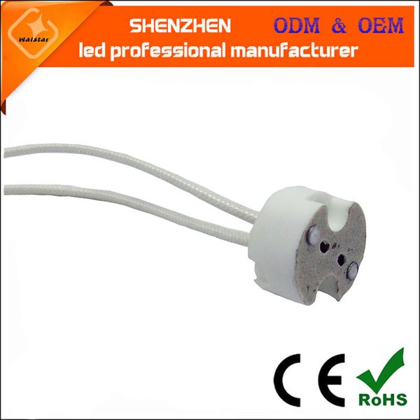 Gu5.3 Ceramic Lamp Holder Mr16 Spotlight Lamp Socket G4 Halogen Lamp Base Silicone Wire Woven Silicone Wire Adapter