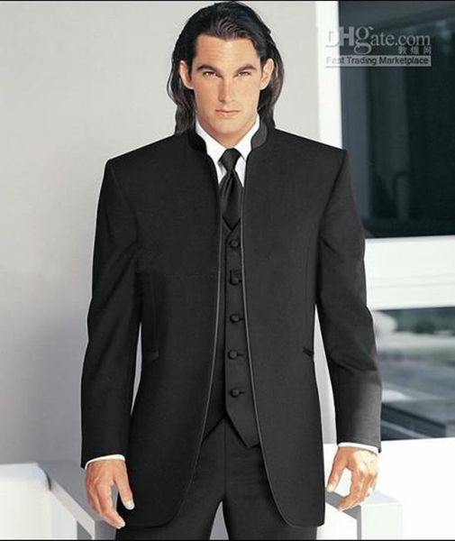 new custom made black stand collar groom tuxedos man suits wedding groomsman men wedding suits bridegroom (jacket+pants+tie+vest) 017, Black;gray
new custom made black stand collar groom tuxedos man suits wedding groomsman men wedding suits bridegroom (jacket+pants+tie+vest) 017, Black;gray