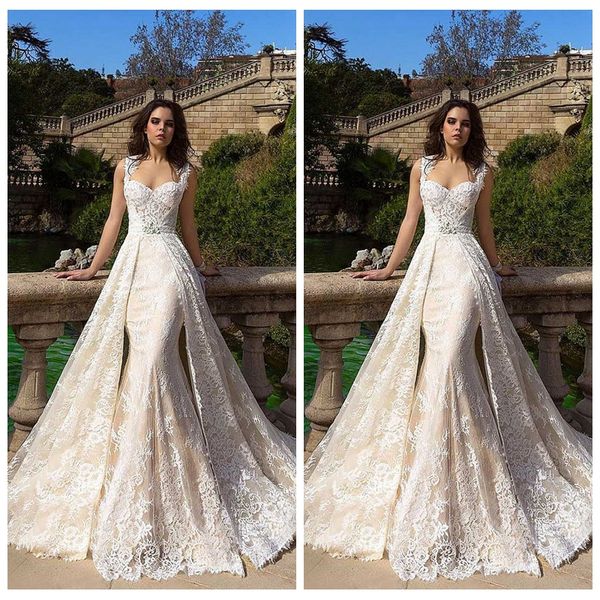 2021 off shoulder sweetheart lace mermaid wedding dresses with detachable train bridal gowns middle east fashion champagne soft, White
2021 off shoulder sweetheart lace mermaid wedding dresses with detachable train bridal gowns middle east fashion champagne soft, White