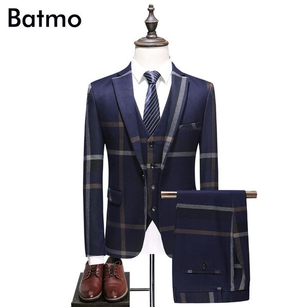 batmo 2018 new arrival plaid single breasted navy blue casual suits men,men's wedding dress,plus-size s-5xl 6130, White;black
batmo 2018 new arrival plaid single breasted navy blue casual suits men,men's wedding dress,plus-size s-5xl 6130, White;black