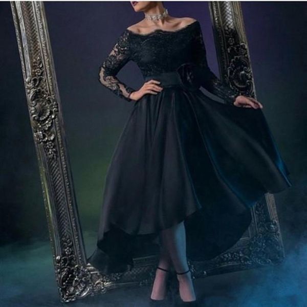 arabic dubai formal evening dresses long sleeves bateau lace high low prom dress modest black special occasion dress plus size
arabic dubai formal evening dresses long sleeves bateau lace high low prom dress modest black special occasion dress plus size