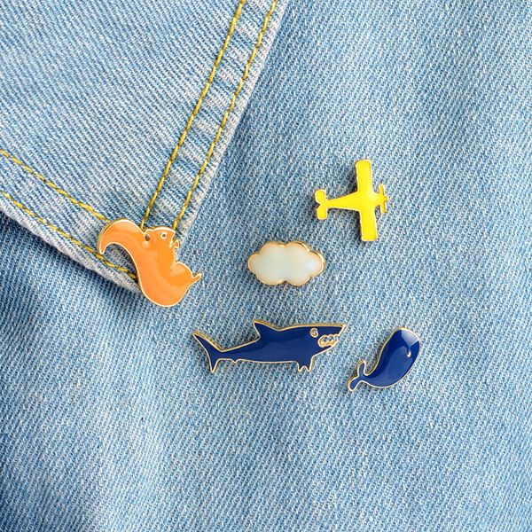 brooches & pins squirrel whale shark fish cloud plane hard enamel pin animal cute brooch gift for child, Gray
brooches & pins squirrel whale shark fish cloud plane hard enamel pin animal cute brooch gift for child, Gray