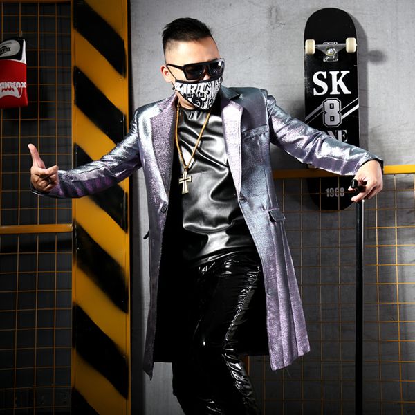 s~5xl new men's nightclub singer bar djmcds stage costume gogo performance dress sier silk gradient effect casual wear suit, White;black
s~5xl new men's nightclub singer bar djmcds stage costume gogo performance dress sier silk gradient effect casual wear suit, White;black