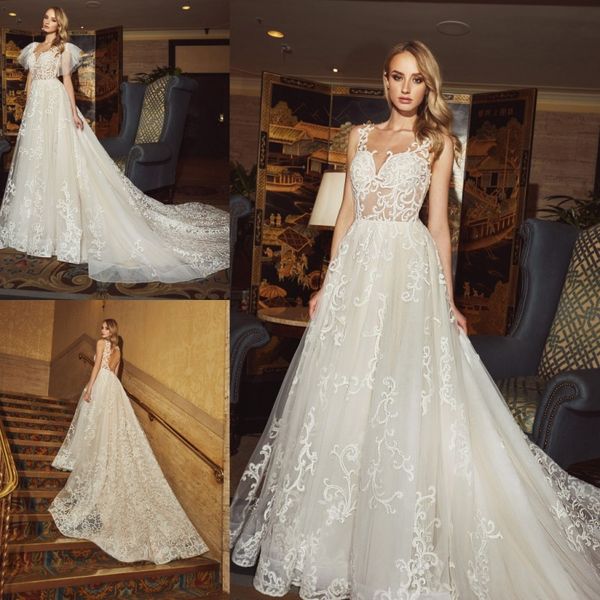 калла бланш 2019 романтические свадебные платья sexy глубокий v шеи без рукавов кружева спинки свадебные платья аппликация развертки поезд л, White
калла бланш 2019 романтические свадебные платья sexy глубокий v шеи без рукавов кружева спинки свадебные платья аппликация развертки поезд л, White