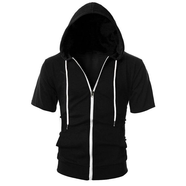 missky summer men slim-fitting ssleeve hoodie blouse with zipper & pockets solid color waistcoat gift fitness wear, Black
missky summer men slim-fitting ssleeve hoodie blouse with zipper & pockets solid color waistcoat gift fitness wear, Black