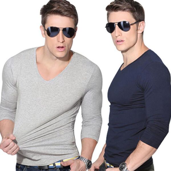 active men fashion solid t -shirt spring long sleeve slim shirt brand clothing casual mens v -neck tshirt for man, White;black
active men fashion solid t -shirt spring long sleeve slim shirt brand clothing casual mens v -neck tshirt for man, White;black