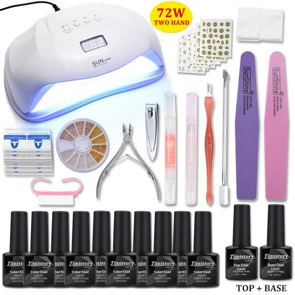 72/54/40w led nail lamp nail set 10 color soak off polish gel varnishes base gel coat kits manicure tools set 
72/54/40w led nail lamp nail set 10 color soak off polish gel varnishes base gel coat kits manicure tools set