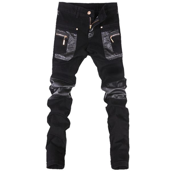 wholesale- korean style cool fashion mens punk pants with leather zippers black color tight skenny plus size 33 34 36 rock trousers
wholesale- korean style cool fashion mens punk pants with leather zippers black color tight skenny plus size 33 34 36 rock trousers