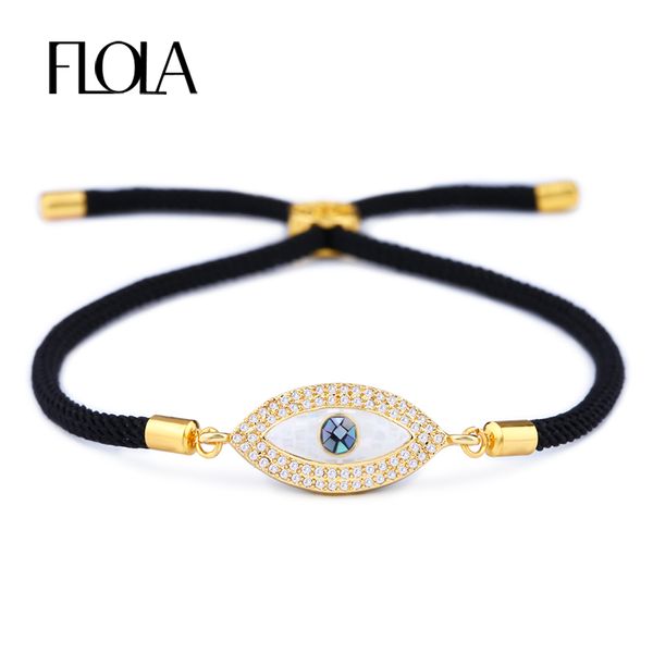flola turkish gold evil eye bracelet for woman cz zircon shell eye handmade black rope man bracelet jewelry gift pulseira brta87, Golden;silver
flola turkish gold evil eye bracelet for woman cz zircon shell eye handmade black rope man bracelet jewelry gift pulseira brta87, Golden;silver