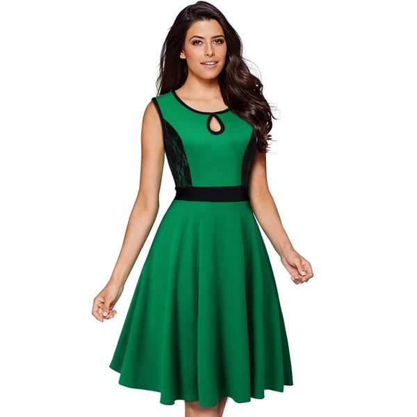 elegant european women sleeveless dresses water drop collar good quality cotton blend slim color blocking lace a-line dresses green, Black;gray
elegant european women sleeveless dresses water drop collar good quality cotton blend slim color blocking lace a-line dresses green, Black;gray